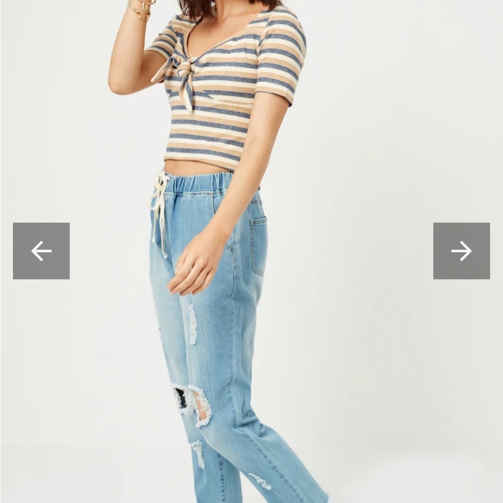 Hayden Distressed Denim Joggers